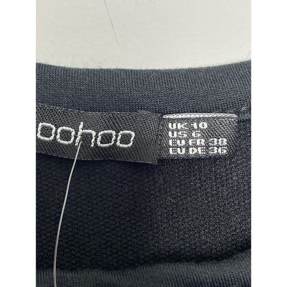 Boohoo Maternity Long Sleeve Top Crewneck Color Block White Black Size 10 NWT - Picture 9 of 12